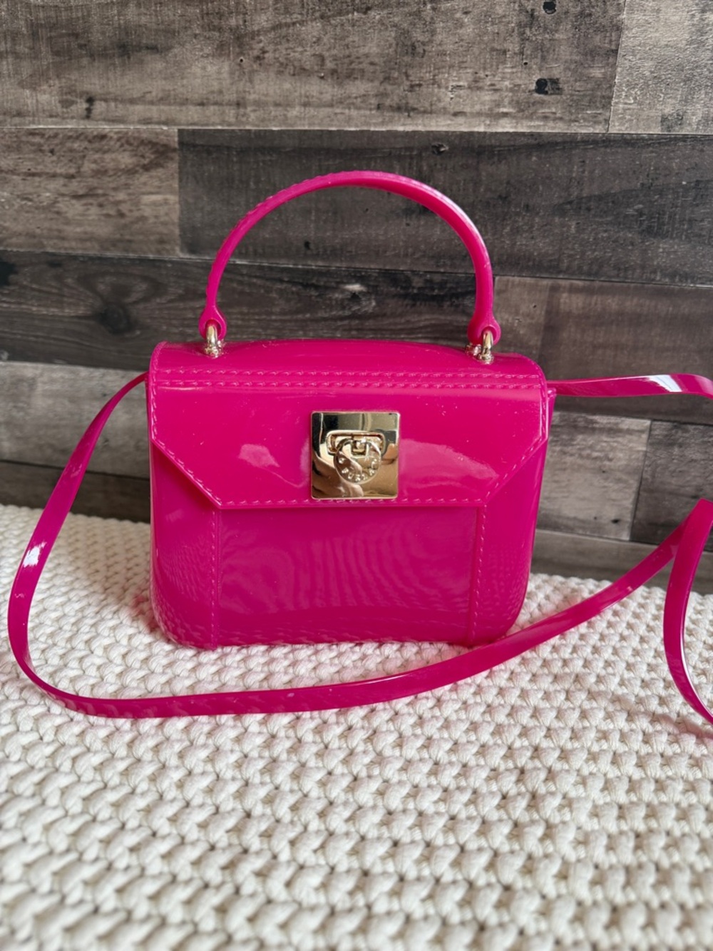 Furla Women's Hot Pink Patent Top-Handle Crossbody Bag